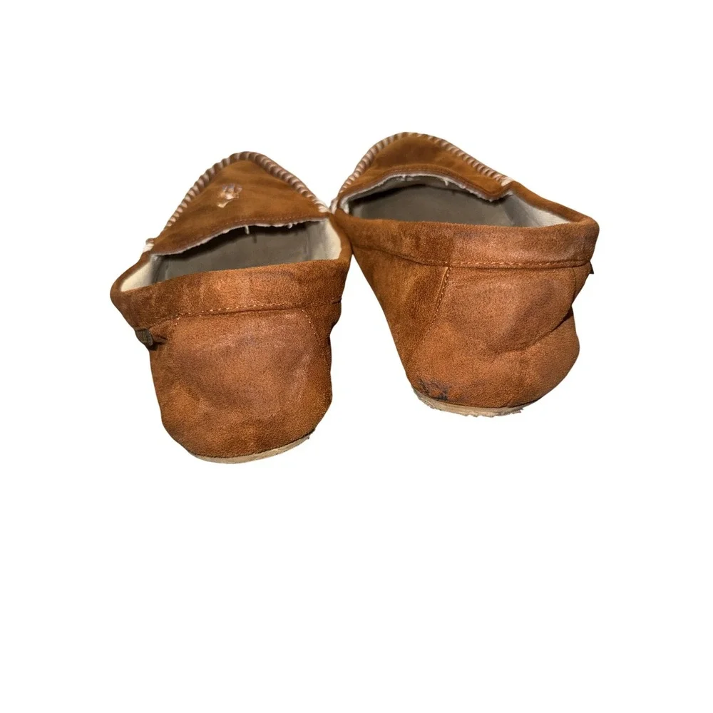 Polo Ralph Lauren Brown Suede Moccasin Slippers Pony Logo Men's Size 12
